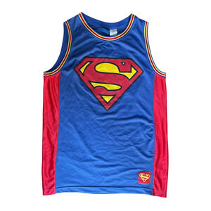 Superman Basketball Jersey Tank Top Blue Red Size M DC Comics superhero